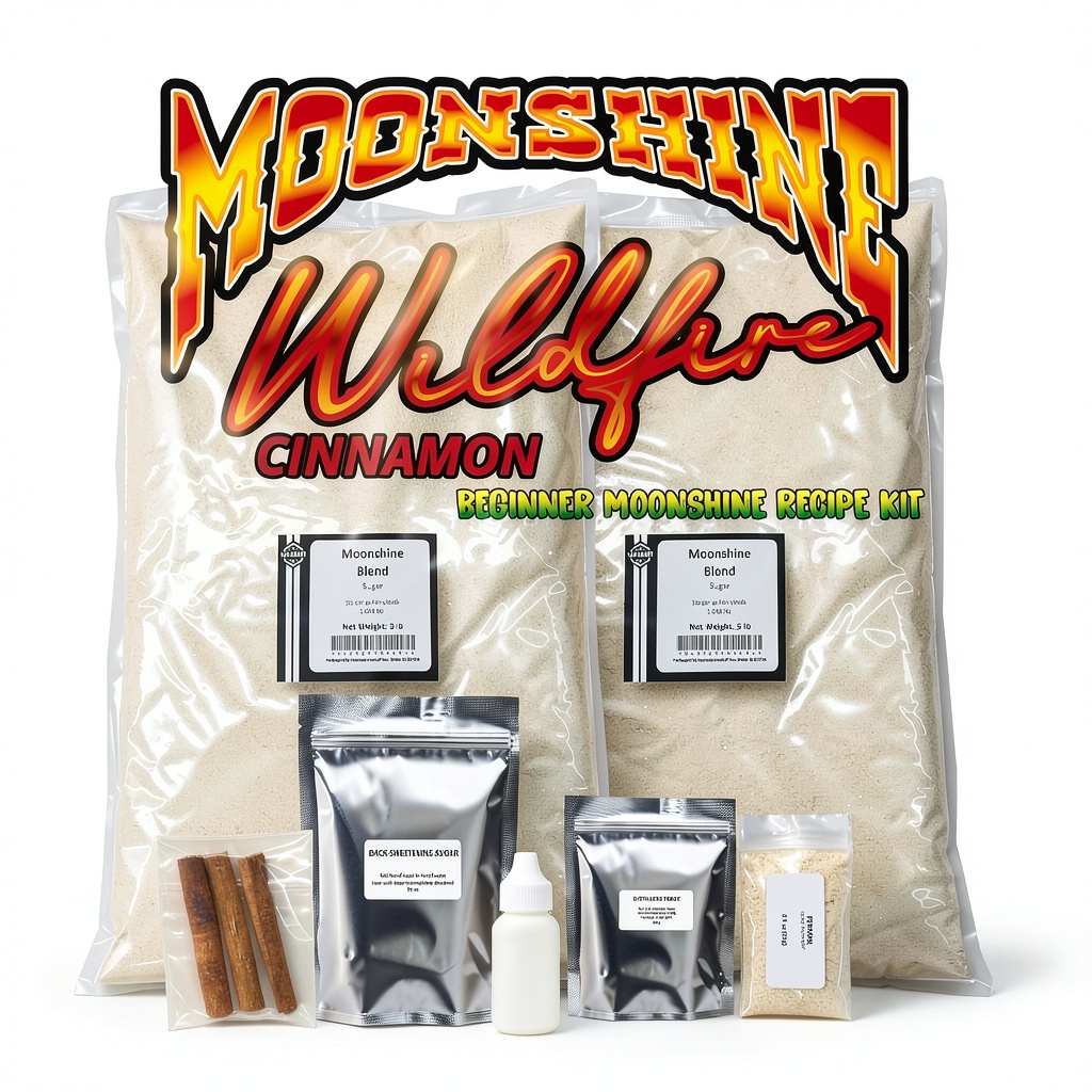 Homebrewer preparing cinnamon moonshine mash in a fermenter
