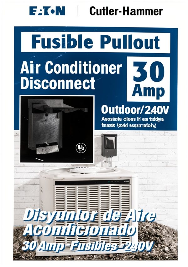 Eaton Pullout Air Conditioner Disconnect 30A Surface Mount Safety-1